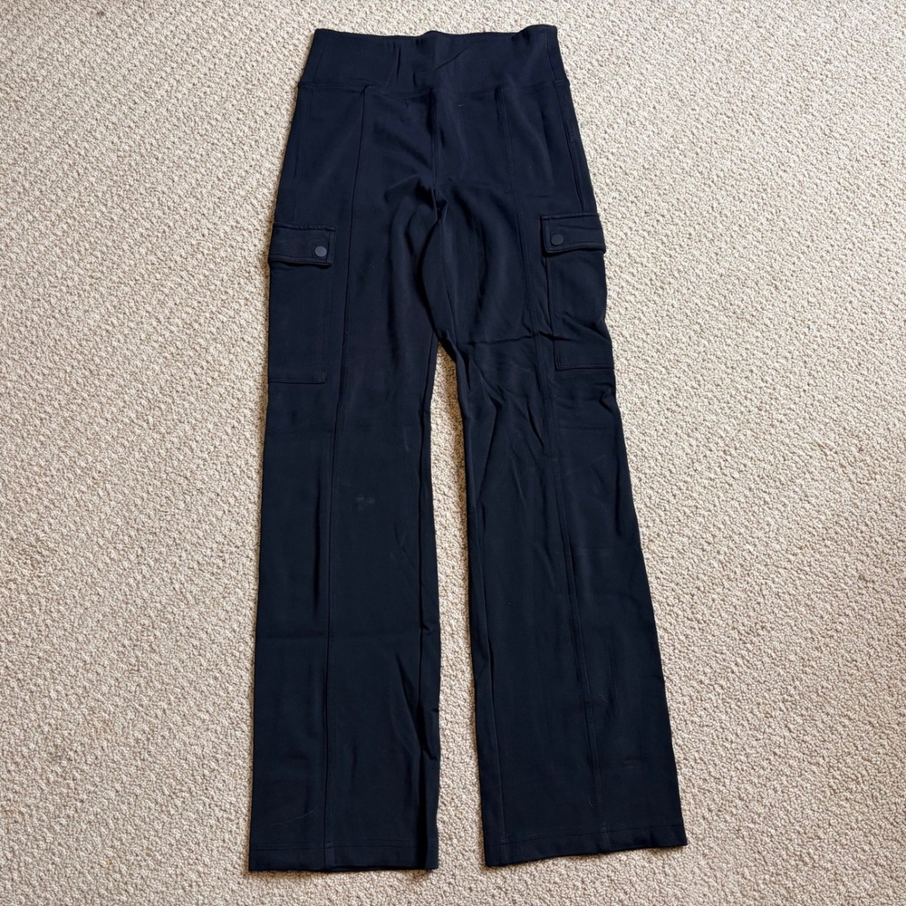 Athleta Delancey Straight Cargo Pants Black High Rise XS Small Mark Pilling
